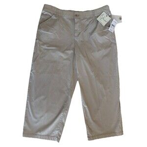 NWT Ladies Caffe Marrakech Tan Wide Leg Ankle Hi Waist Lightweight Pants Size 12